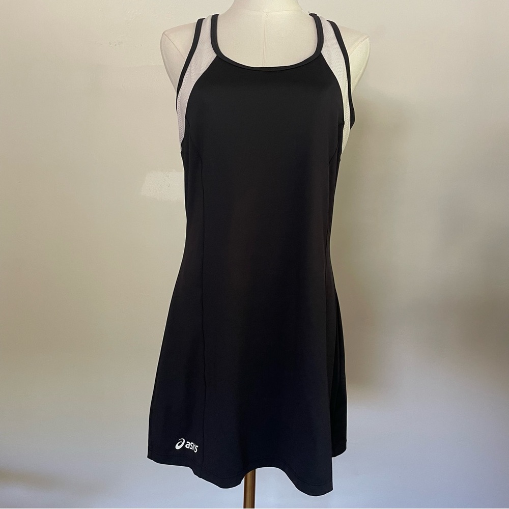 Asics Black and White Athletic Racerback Tank Tennis Dress Medium